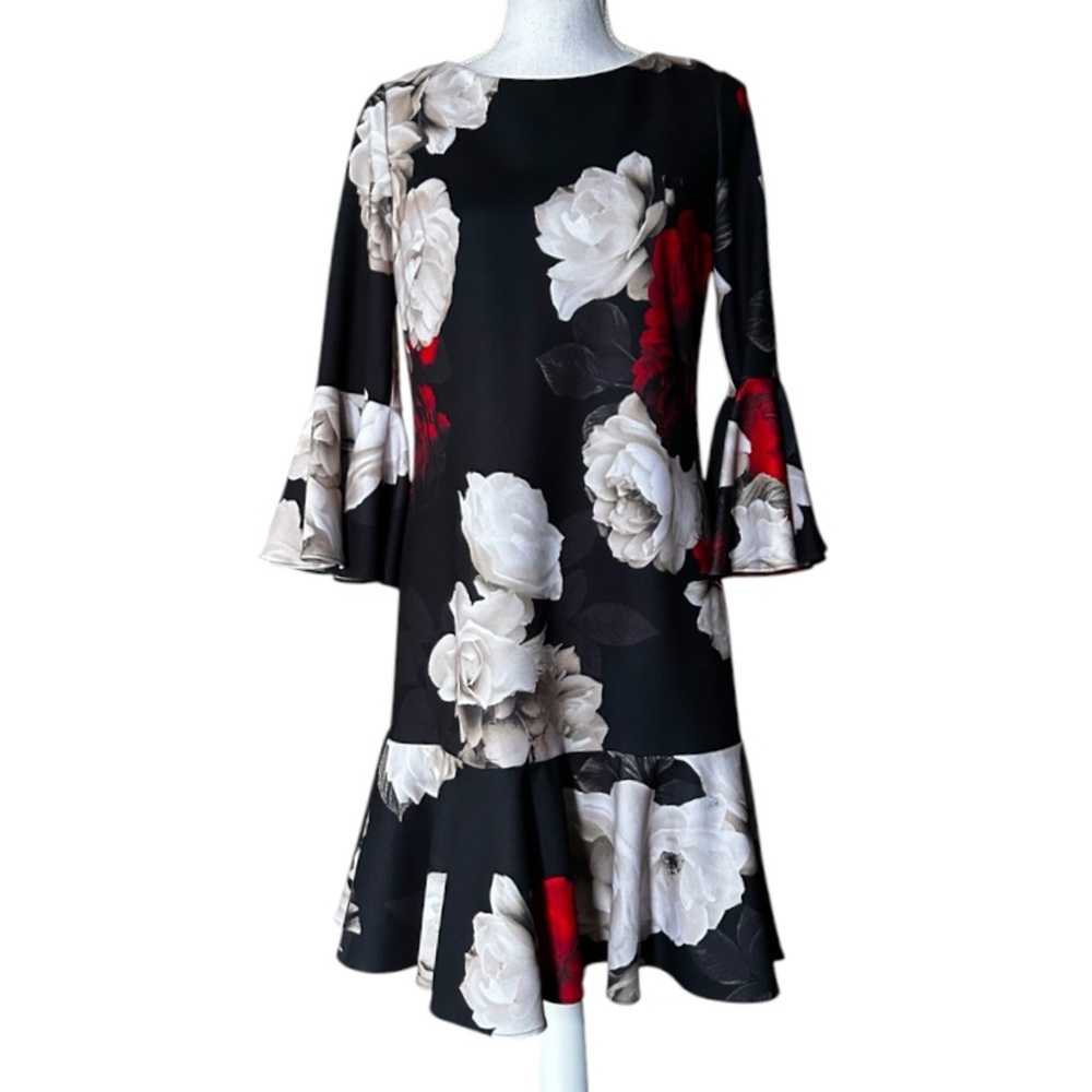 Calvin Klein Floral Ruffle Dress M 6